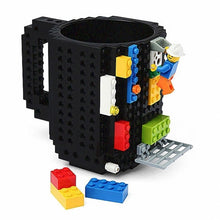 Load image into Gallery viewer, 350ml Creative Coffee Mug Travel Cup Kids Adult Cutlery Lego Mug Drink Mixing Cup Dinnerware Set for Child