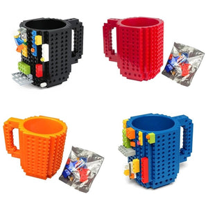 4 Colors Creative Milk Mug Coffee Cup Build-on Brick Mug Cups Drinking Water Holder for LEGO Building Blocks Design DropShipping
